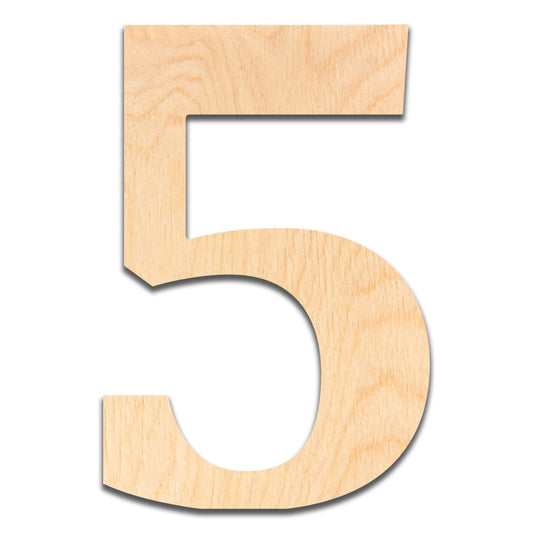 18 inch Wooden Number 5 - This 18 inch Unfinished Wood Number is Ready for Painting or Decorating. for Signs, Home Wall Decor, Office Decor, Letter Wall Decor, Party or Wedding Decorations.