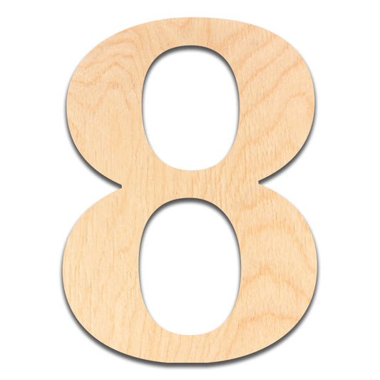 18 inch Wooden Number 8 - This 18 inch Unfinished Wood Number is Ready for Painting or Decorating. for Signs, Home Wall Decor, Office Decor, Letter Wall Decor, Party or Wedding Decorations.